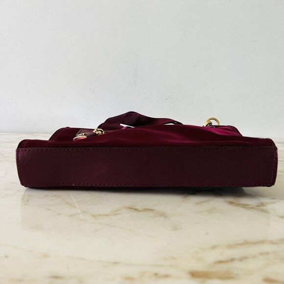 MICHAEL KORS Janie Plum Burgundy Nylon East West Crossbody Bag - Picture 4 of 9